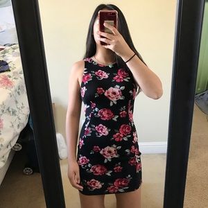 Floral body con dress (worn once)